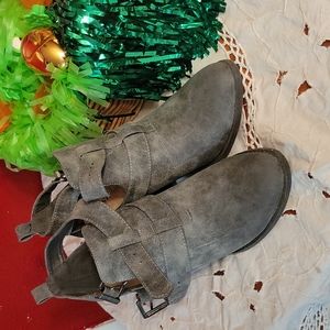 JUSTFAB Gray Ankle Boots with 2 Bickle straps - Size 8 -